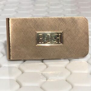 12k Gold Filled Vintage Money Clip RDH engraved 2”